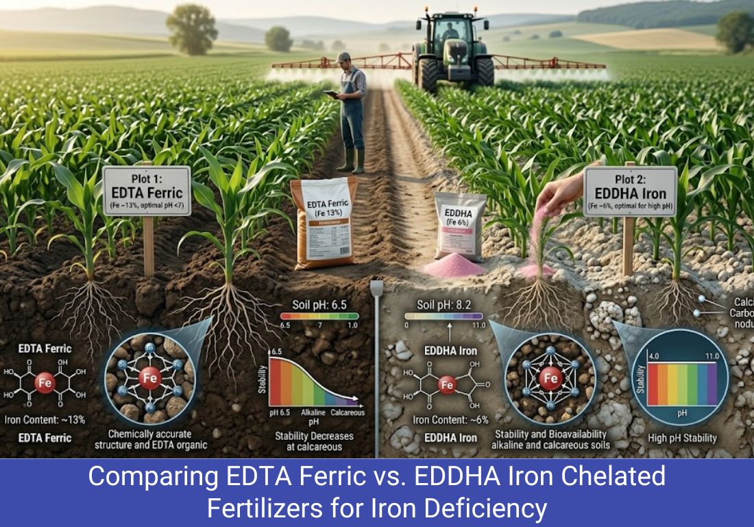 Comparing EDTA Ferric EDDHA Iron Chelated Fertilizers